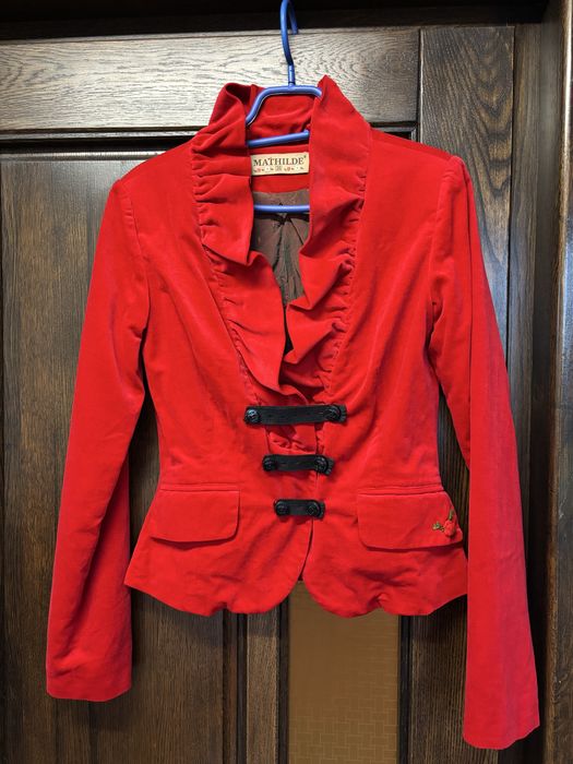 Sacou Mathilde matimea 36, catifea rosie, ca nou