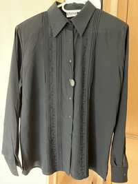 Черна нова риза с дълъг ръкав и бродерия