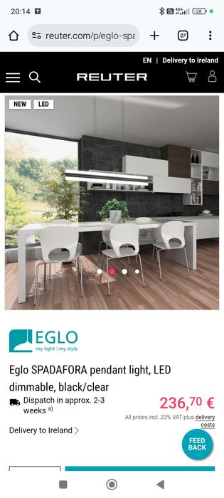Lampa/candelabru Led Eglo noua 300 lei