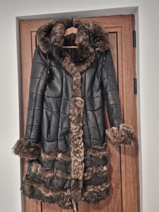 Зимно палто-агнешка кожа