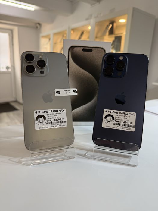  iPhone 15 PRO MAX 256 GB , 95% si 100% ! Garantie 12 luni + cadou