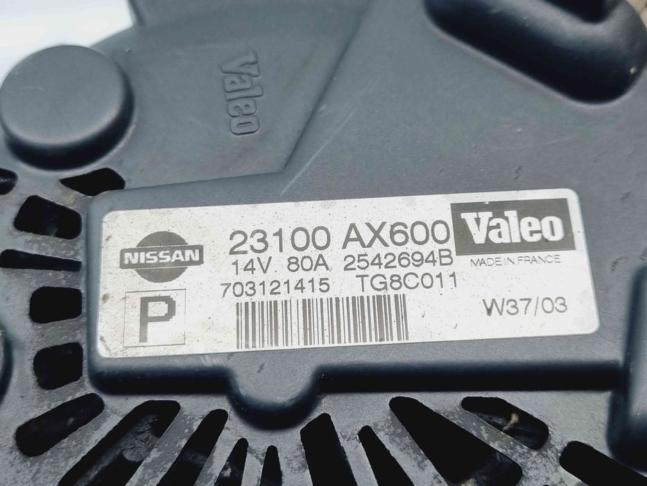 Alternator Nissan Micra 3 (K12)  [Fabr 2003-2010] 23100AX600 1.0 Benz