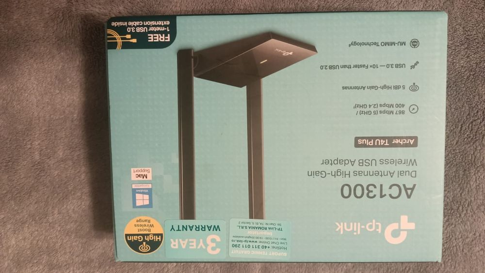 Adaptor wireless USB TP Link Archer T4U Plus