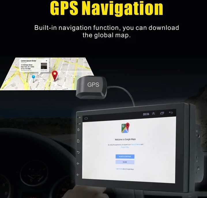 Navigatie universala  2 din Android Bluetooth Usb Gps Waze Youtube 1 3
