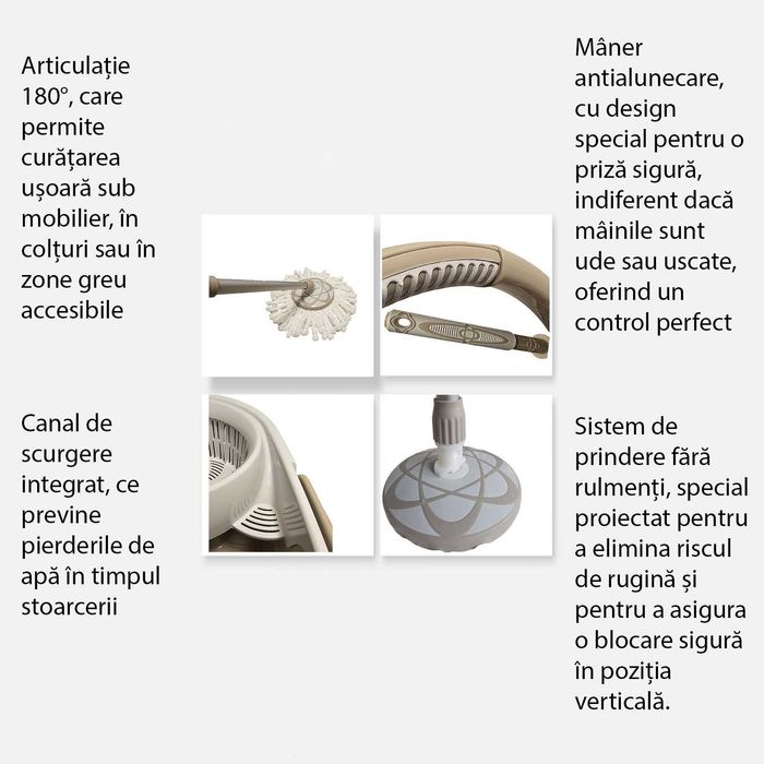 Mop Rotativ cu galeata, Set curatenie profesional Titiz Storm