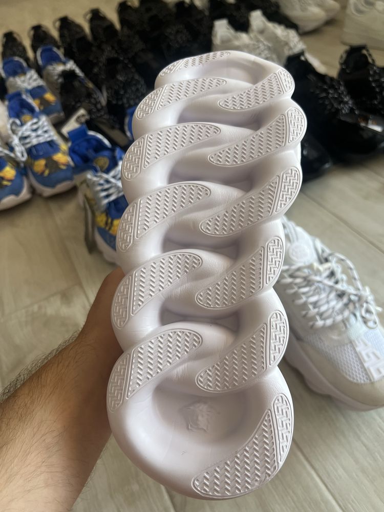 Adidasi Versace Chain Reaction Albi