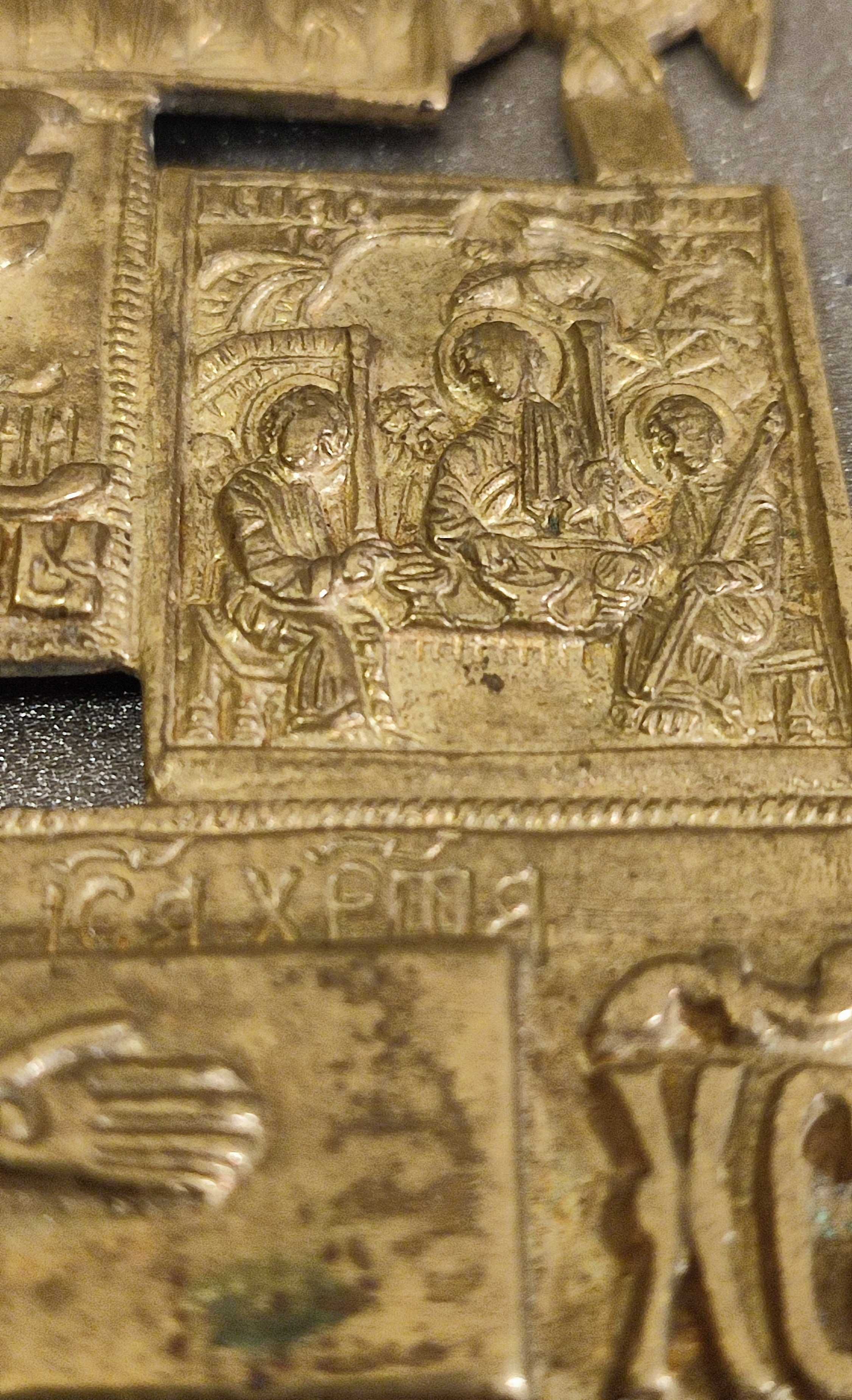 Crucifix rusesc ‘Rastignirea lui Iisus’, bronz, secol. 19 - Piesa RARA