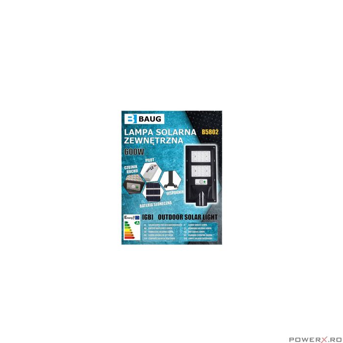 Lampa cu incarcare solara pentru exterior, proiector 600 W 880 lm, cu