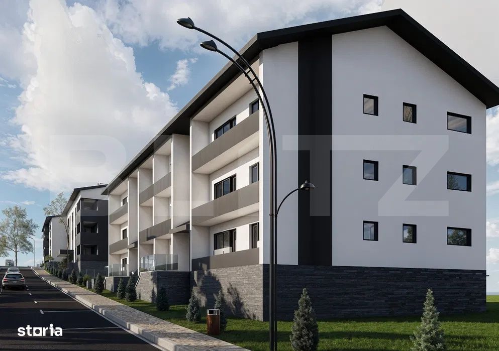 Apartament cu 3 camere, 74 mp, bloc nou, zona Burdujeni