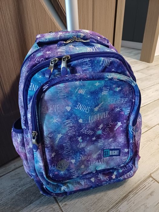 Ghiozdan tip troler St.Majewski St.Right Galaxy Girl, 3 compartimente,