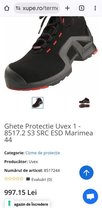 Ghete UVEX X-Tended S3 SRC ESD marimea 43, 0 km pret fixx
