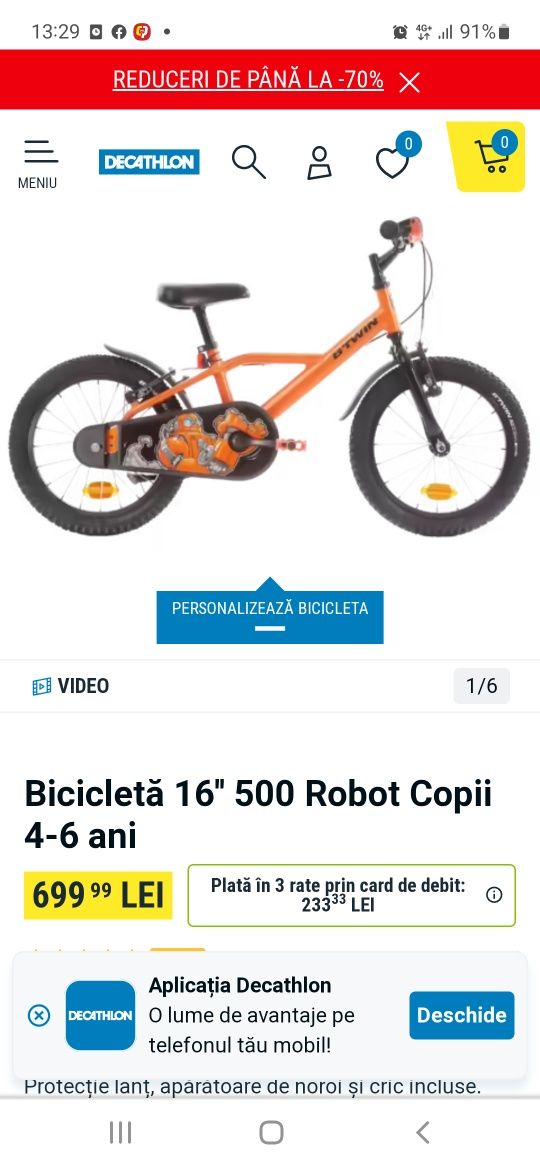 Vand bicicleta 4-6 ani