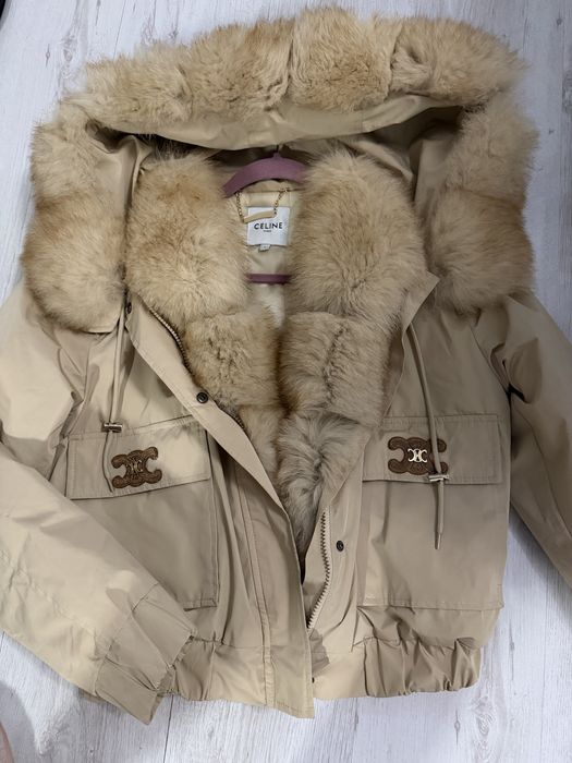 Дамско зимно яке с естествен косъм