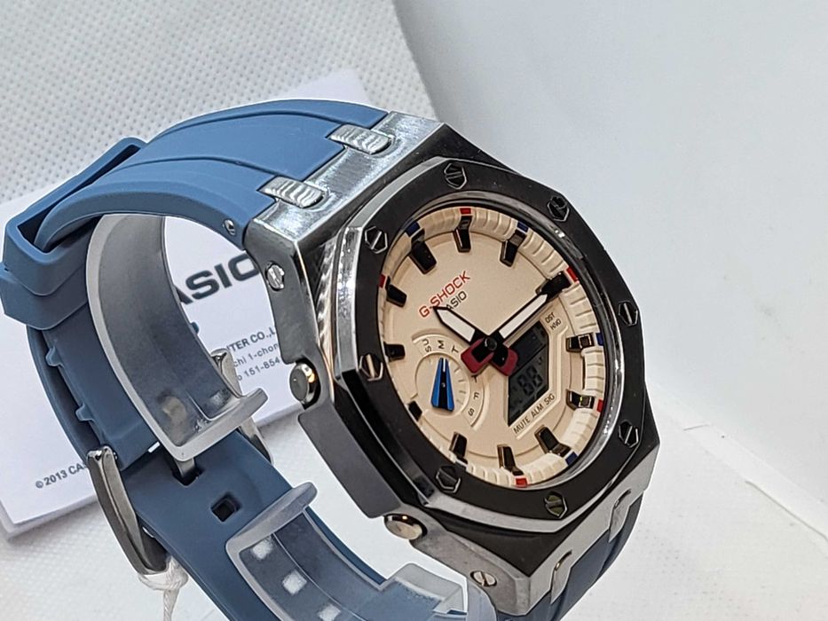 Ceas Sport Casio G-Shock RoyalOak Bleu-Alb – Nou, Garanție 2 Ani