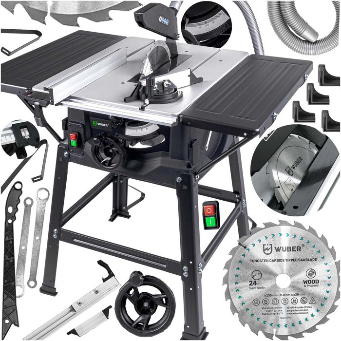 Ferastrau circular cu masa Wuber, 3100 W, 5000 RPM, 250 mm