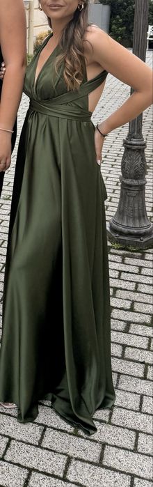 Рокля LBD маслено зелена