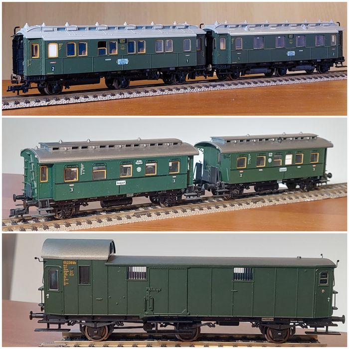 Trix K.Bay, PTL 2, Glaskasten, locomotiva cu aburi ep 1, vagoane