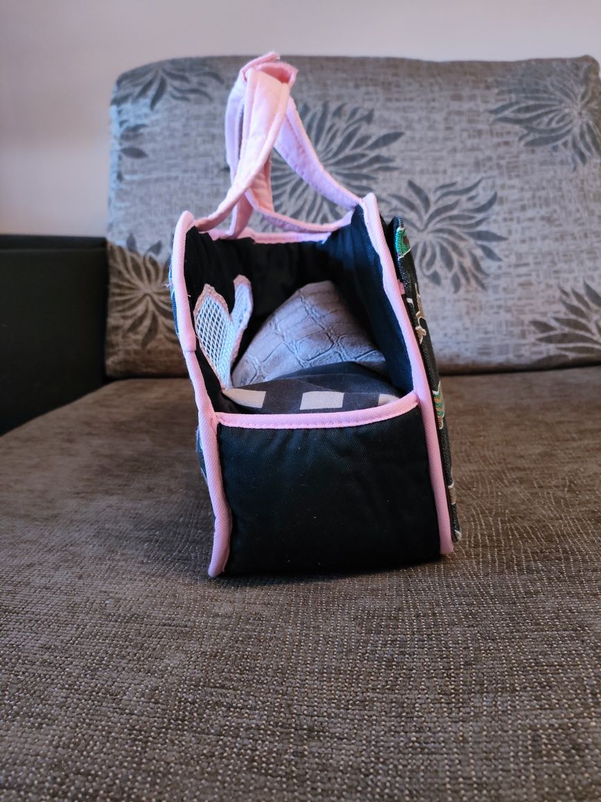 Раница / чанта за пренасяне на домашни любимци + нашийник със звънче