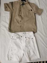 Set baiat camasa H&M +pantaloni scurți Ambercrombie 140(9ani)