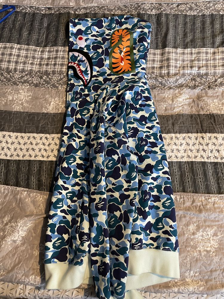 BAPE Big ABC Camo Shark Full Zip Hoodie 'Blue'