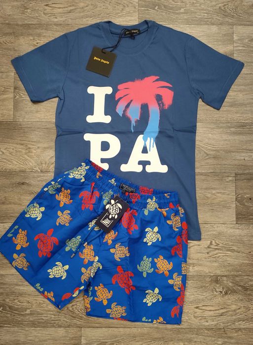 Мъжка детска фланелка тениска Palm Angels bear мече блуза 100% памук