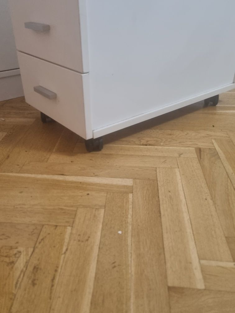 Dulăpior birou cu 4 sertare și rotite,alb