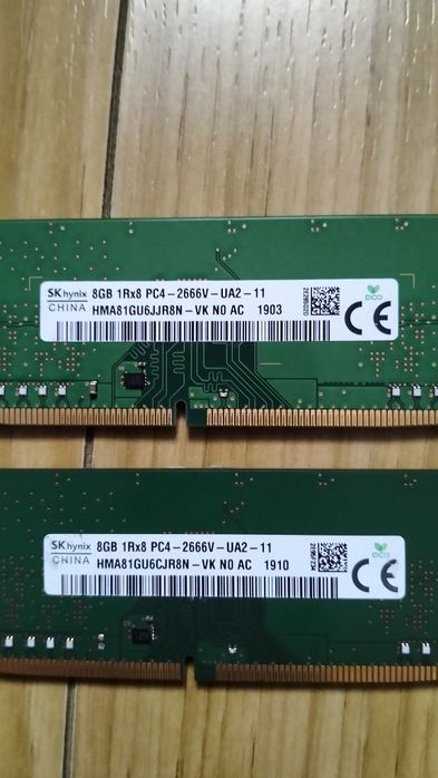 Vând memorii ram ddr4 16gb 2 x 8gb  2666mhz ( 3200mhz .