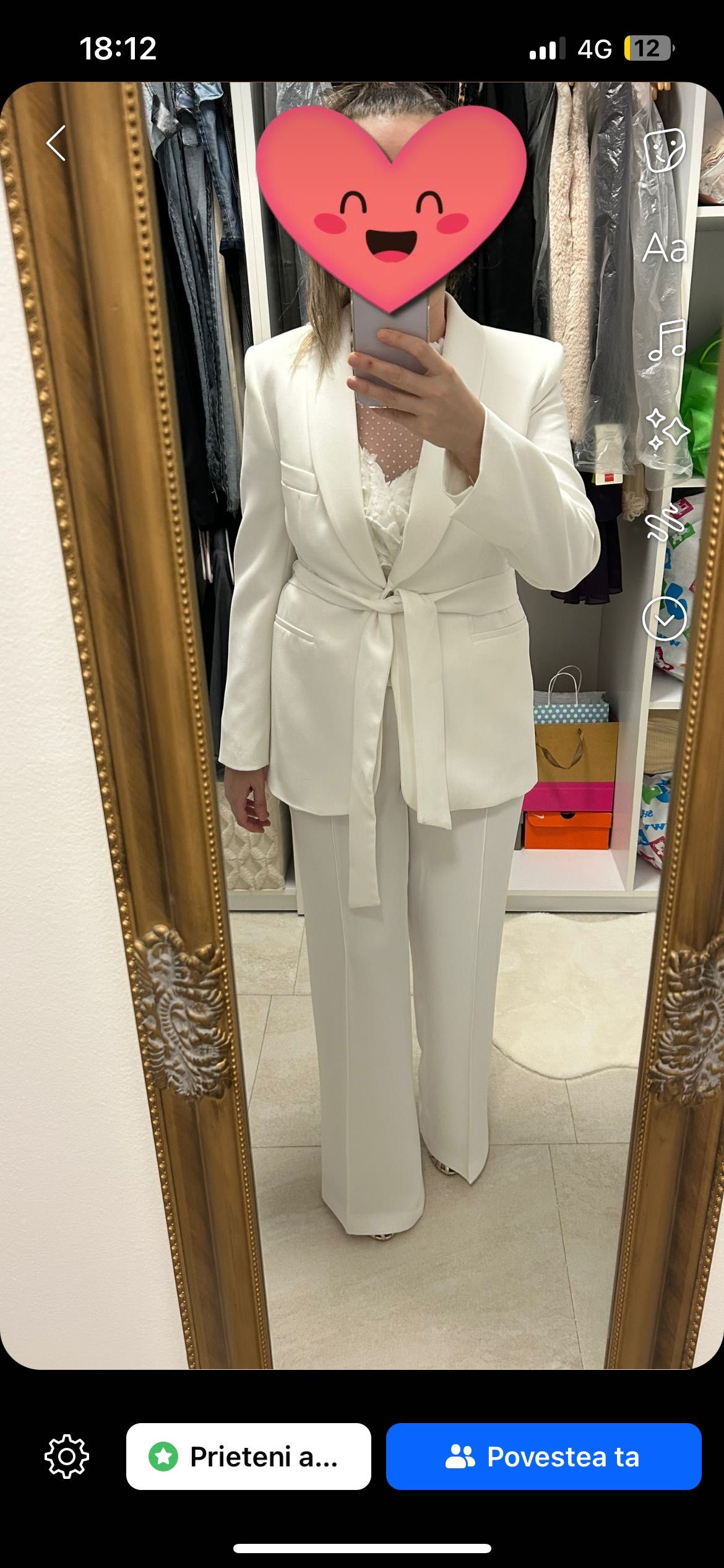 Pantaloni eleganti Zara albi L