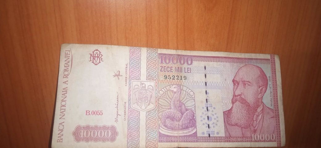 Vand bancnote de 10.000 lei cu Nicolae Iorga 1871-1940 Romanesti