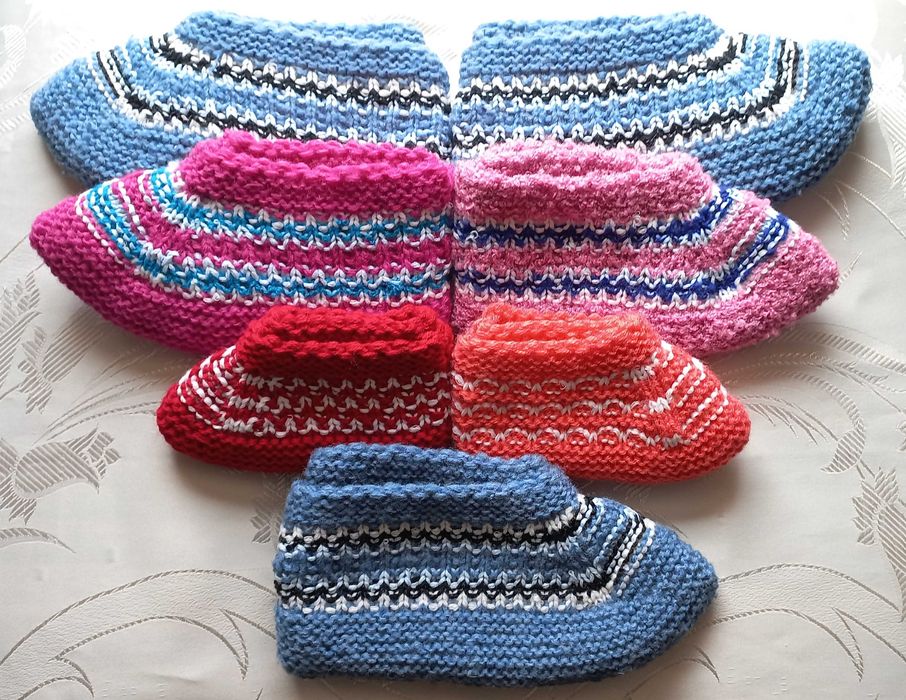 Домашно плетени терлици мъжки размери