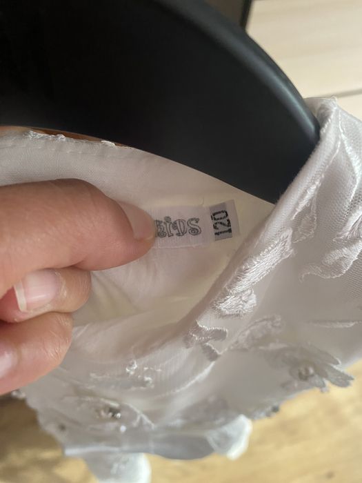 Бяла детска рокличка за сватба, кръщене