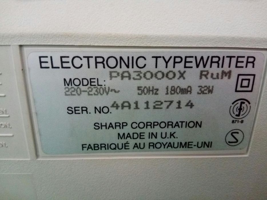 Vand masina de scris SHARP