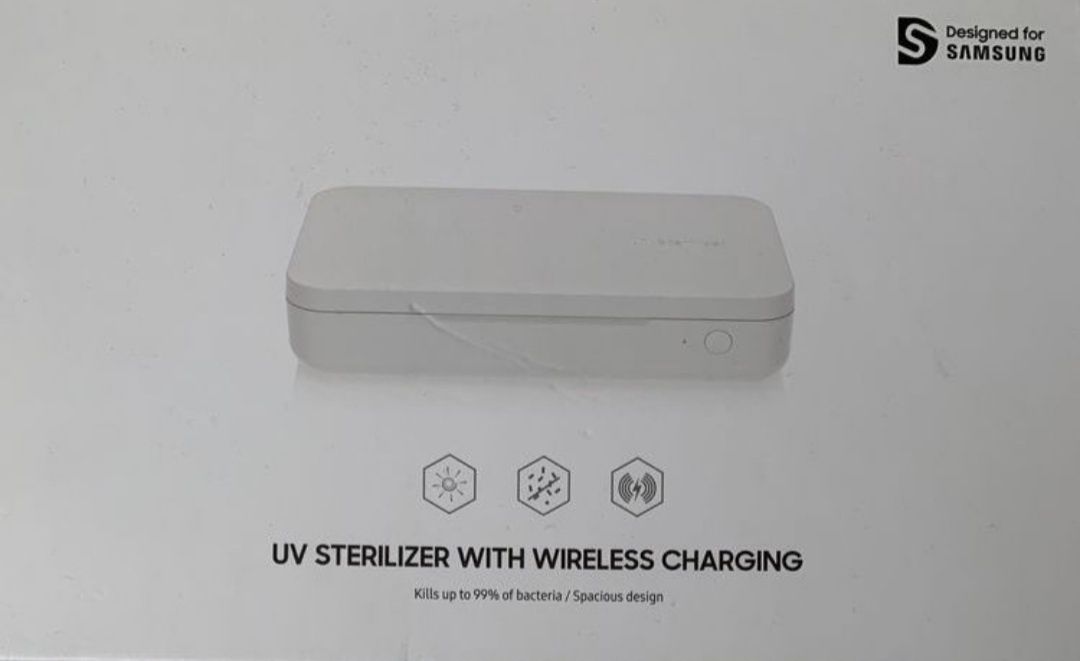 Vand sterilizator original Samsung UV ITFIT cu incarcare wireless, Alb