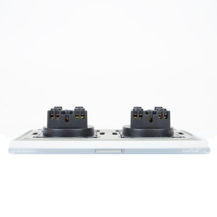 Priza dubla incastrabila PNI WP312 cu rama din sticla, 16A