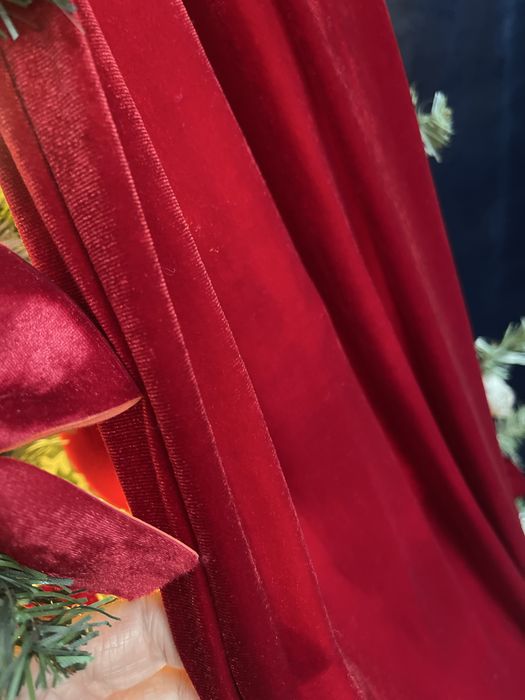 Funda Catifea rosie Brad Craciun