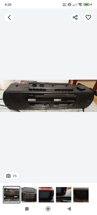 Vând dublu casetofon  CROWN