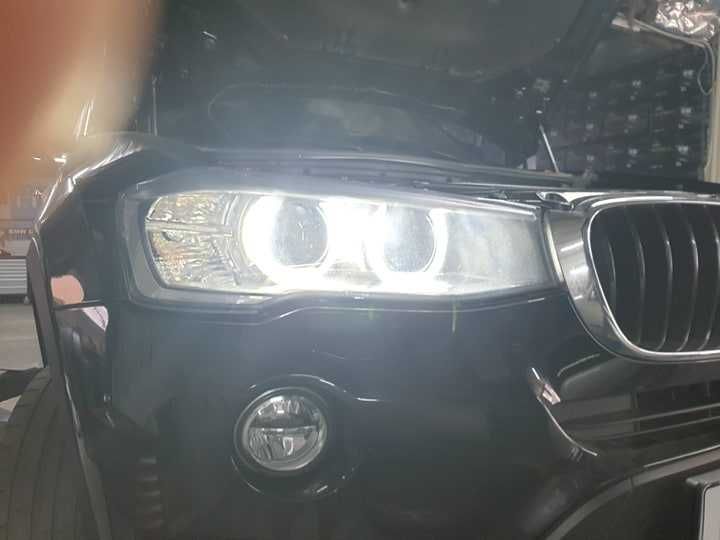 Kit Lupe Bixenon+kit Led 60W+DTM BMW X3-F25 cu bec halogen+montaj