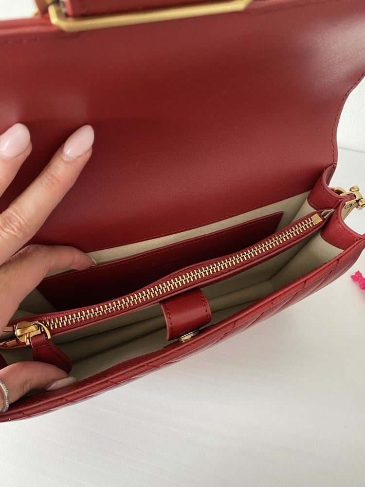 Pinko червена дамска кожена чанта