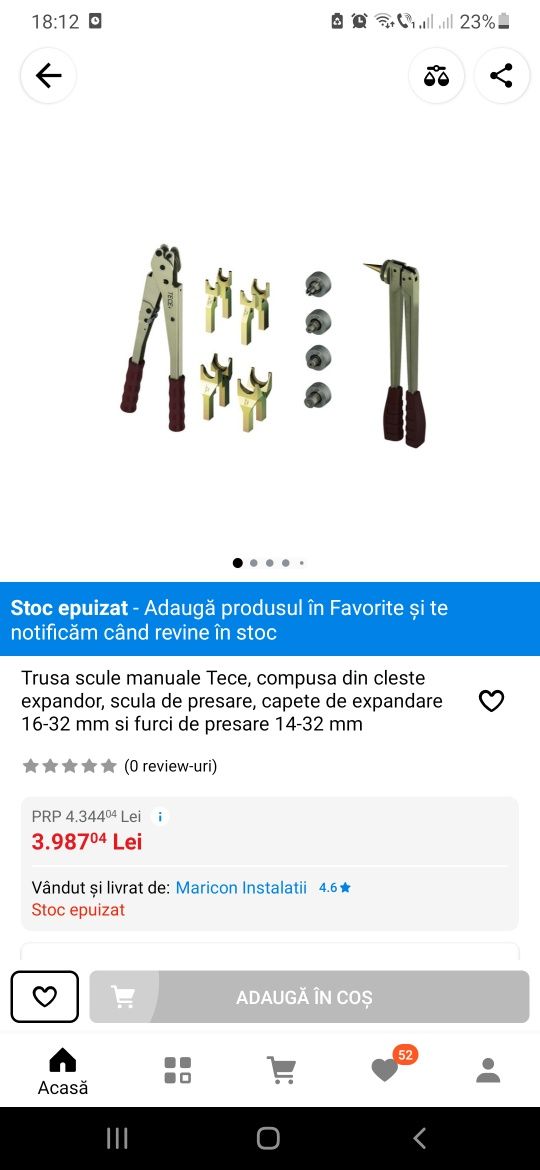 Trusa scule manuale Tece, compusa din cleste expandor, scula de presar