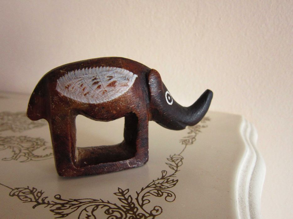 cadou rar Fauna Africii Rinocer handmade piatra 1960 Africa