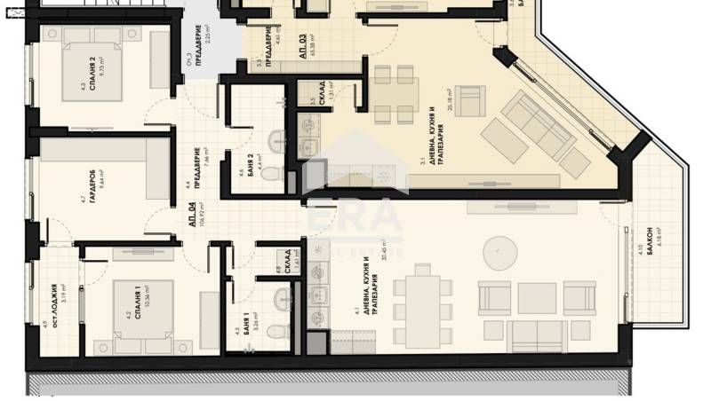 Продава се Тристаен апартамент в София, Лагера - 127 кв.м за 2002 €/кв.м - Снимка #1