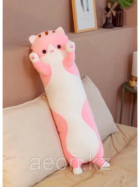 Розовый кот-батон — мягкая игрушка для обнимашек