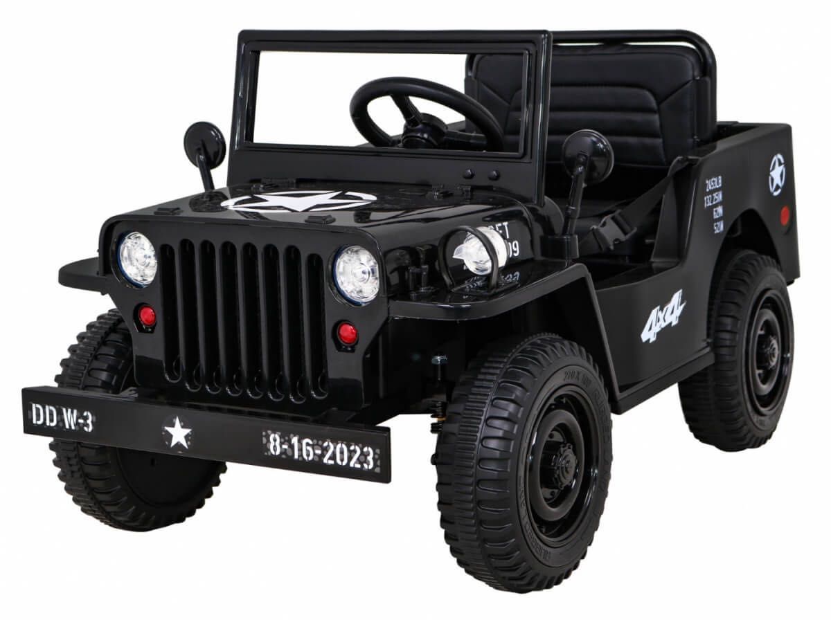 Masinuta electrica pentru copii JEEP Militar LUX 4×4 (103) Negru