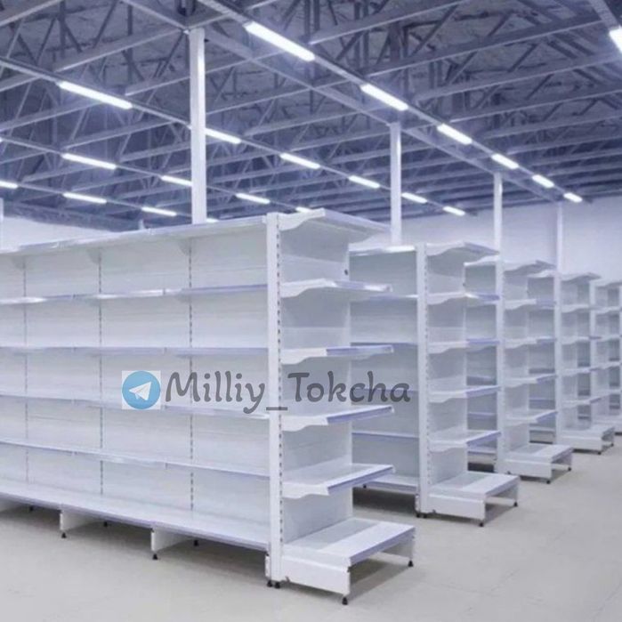 Supermarket tokchalari, Stelaj polkalar, Vitrina prilavkalar, savdo