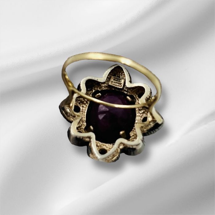 винтидж пръстен със златен ринг 14 к и сребро