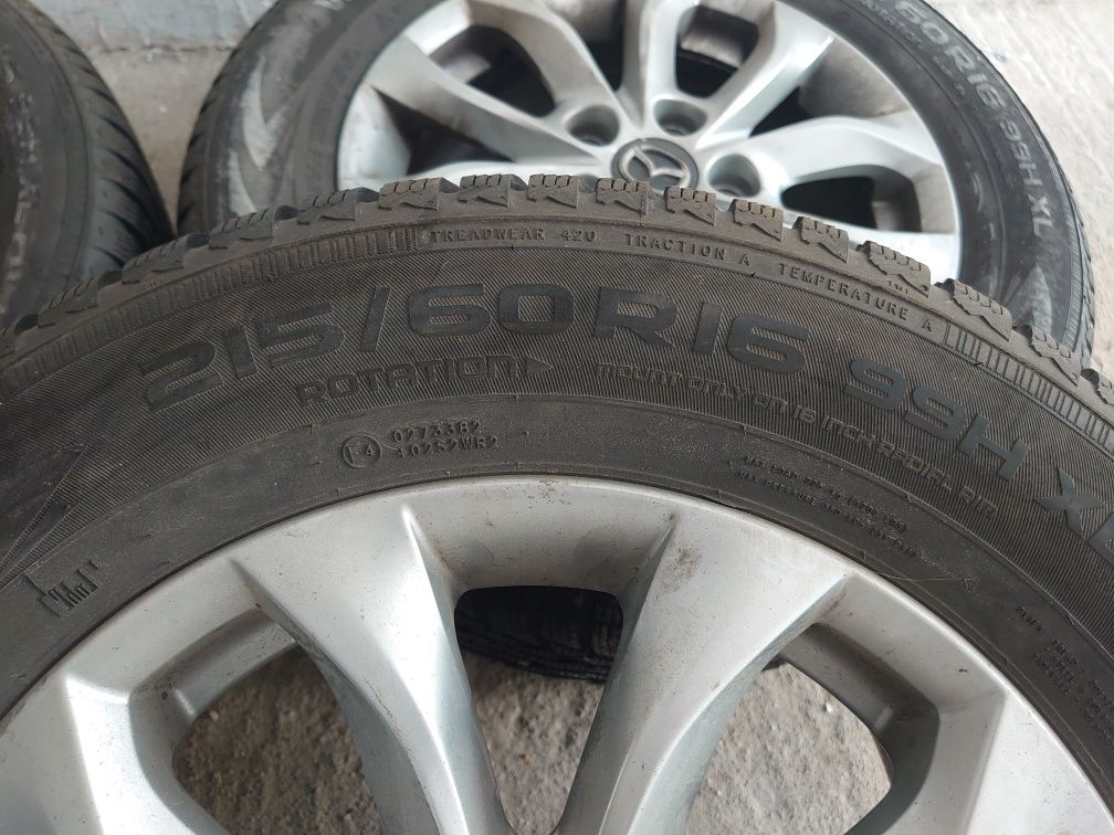 Jante + anvelope Mazda 5x114.3 R 16... 215-60-16 Nokian Wr d4 iarnă 21