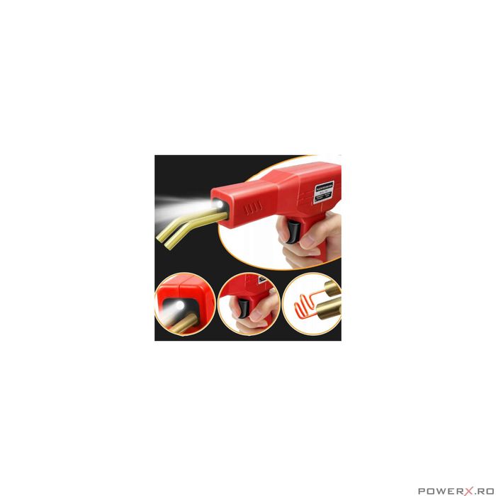 Pistol electric pentru lipit 50W, 400 capse incluse, Silver