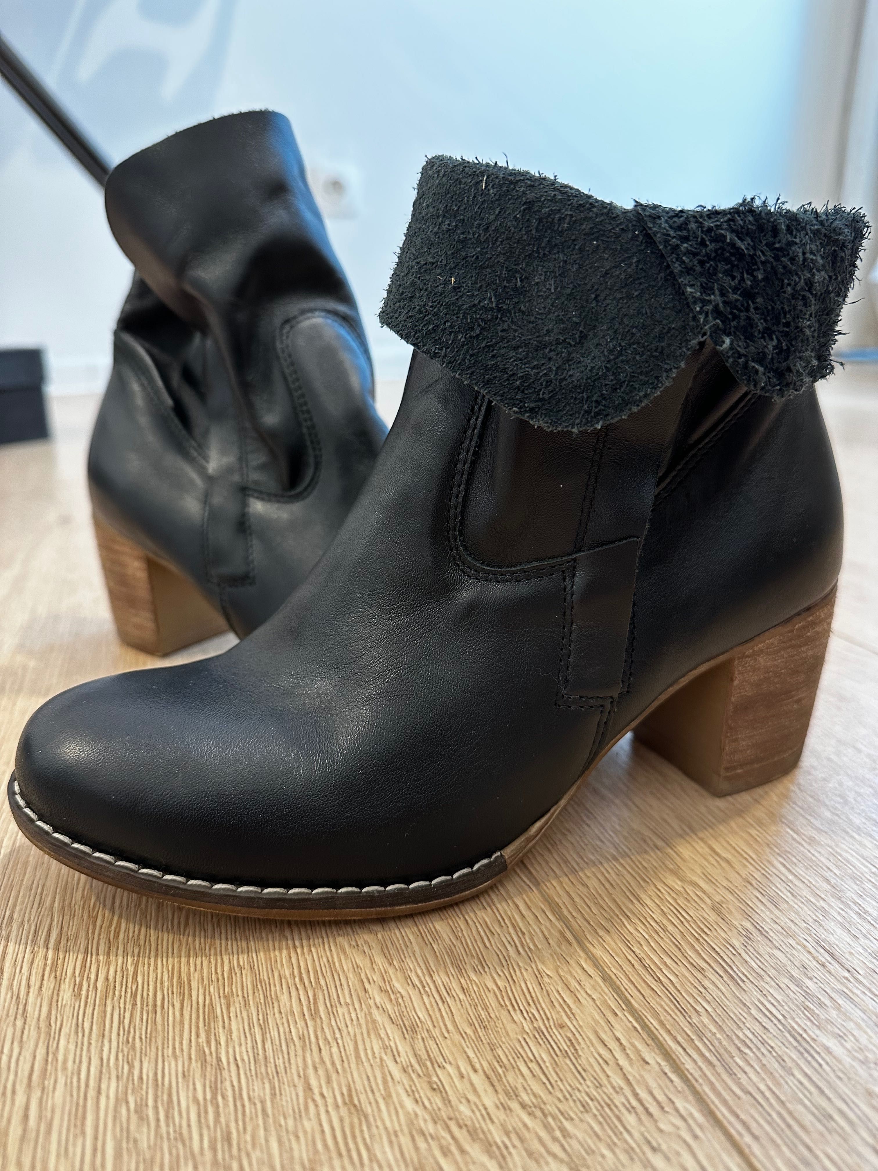 Botine negre piele