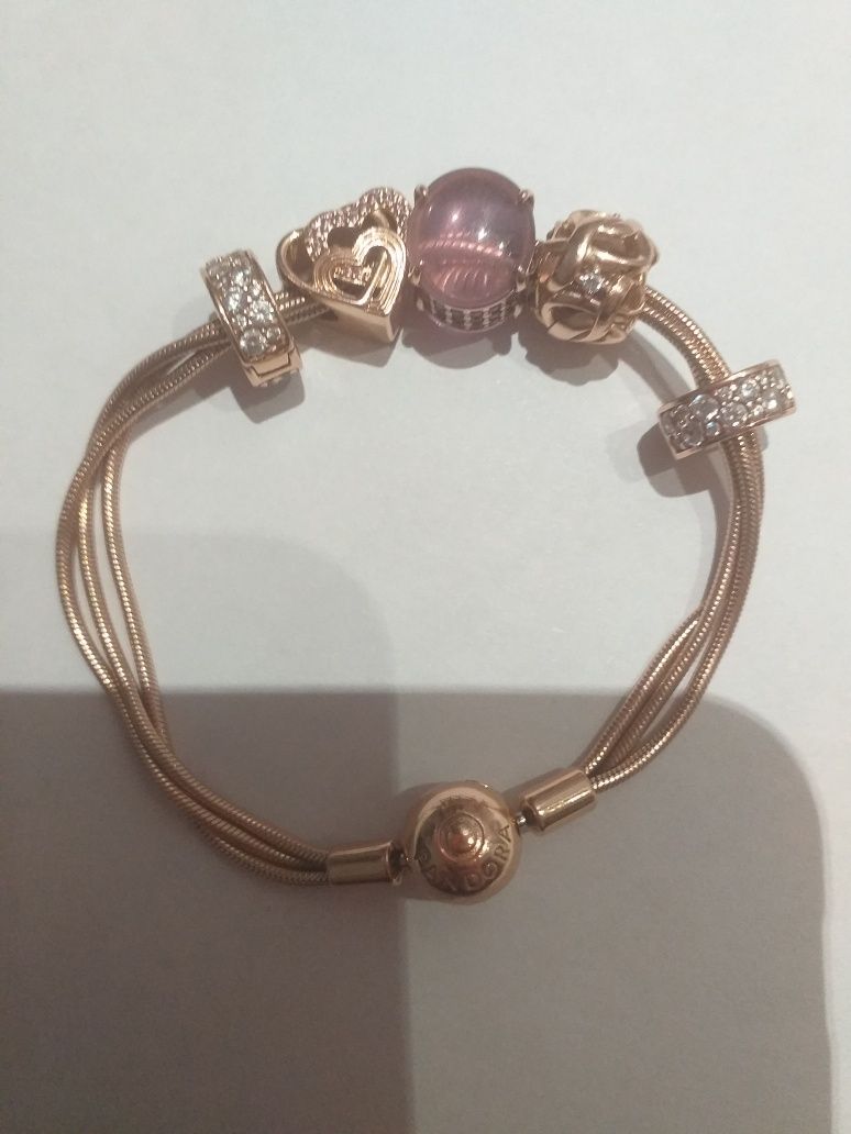 Brata Pandora cu talismane 14k