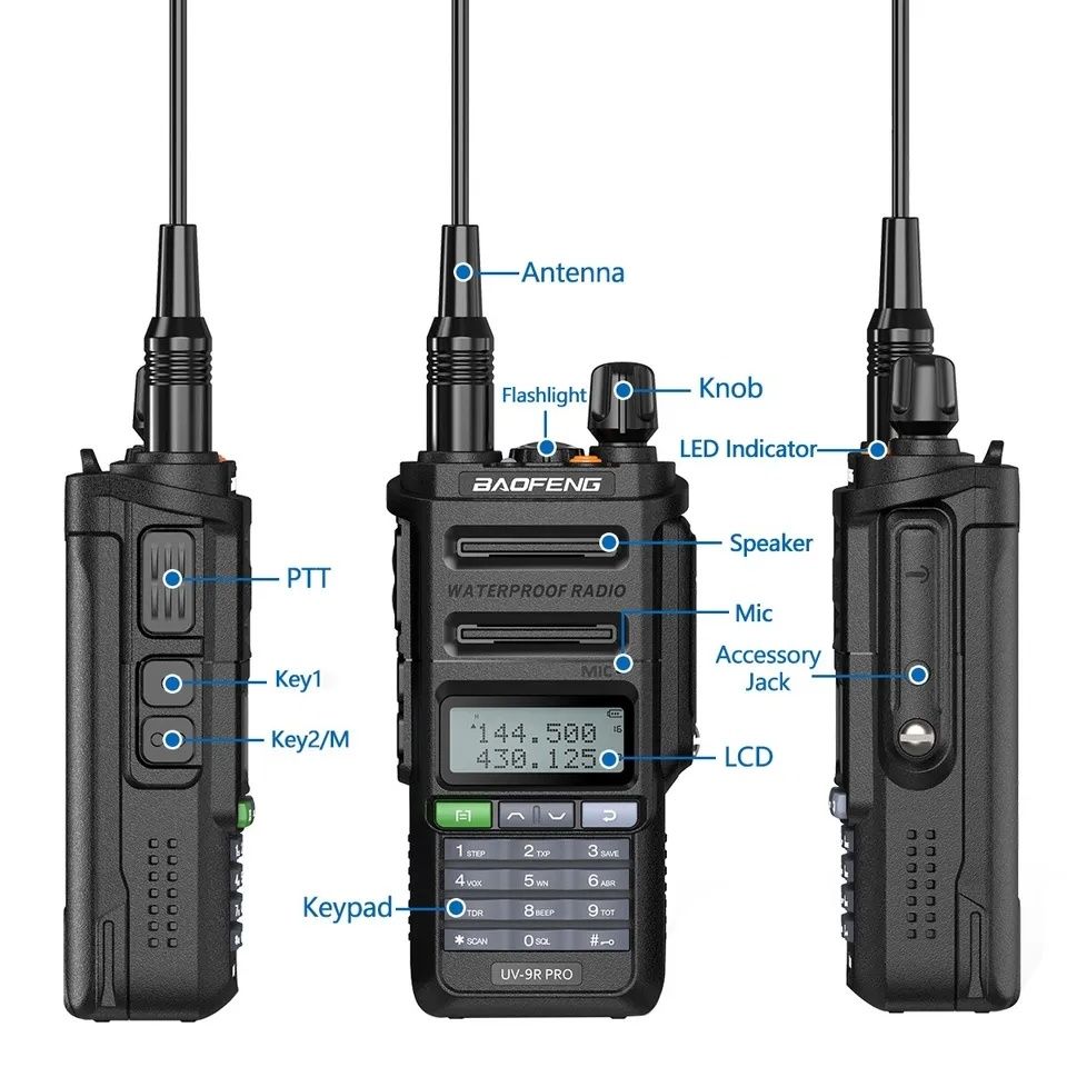 Statie portabila Baofeng UV9R PRO V2 2024, USB TIP C